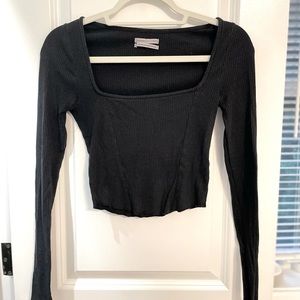 Urban outfitters black square neck long sleeve